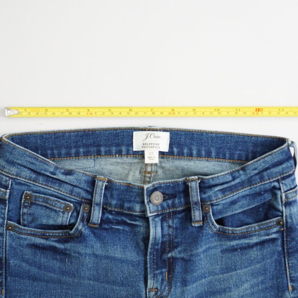 J. Crew Selvedge Toothpick Stretch Denim Skinny Jeans Womens Size 25 Dark Wash - Picture 9 of 13